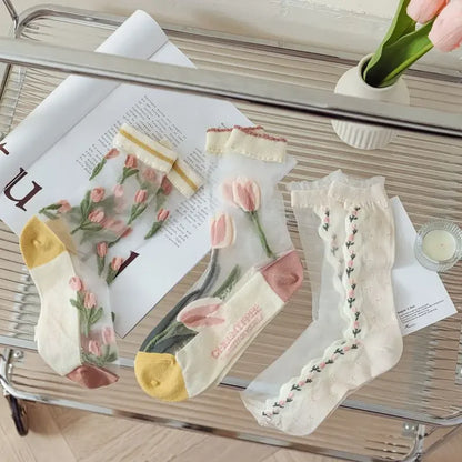Transparent Lace Socks – Women’s Korean Summer Style – Elegant Men's Accessory | Accessorio Uomo Elegante