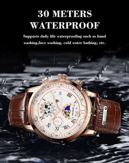 Defining Elegance – Men’s Business Quartz Watch with Luminous Waterproof Design – Elegant Men's Accessory | Accessorio Uomo Elegante