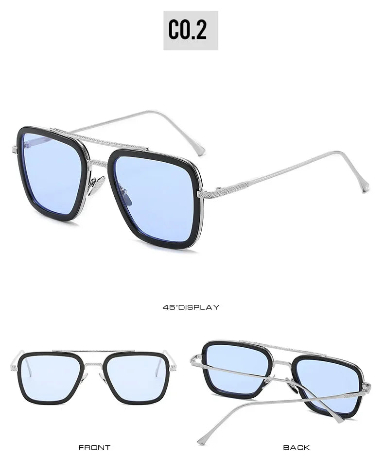 Tony Stark Sunglasses – Steampunk Metal Design – Elegant Men's Accessory | Accessorio Uomo Elegante