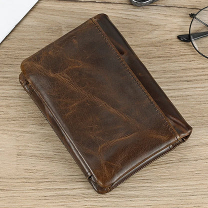 Genuine Leather Short Wallet Men Soft Card Holder – Elegant Men's Accessory | Accessorio Uomo Elegante