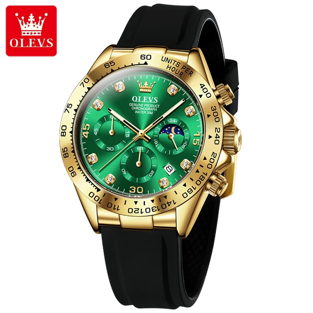 DRAVEN — The Olevs Chronograph – Men’s Sport Luxury Watch with Date & Luminous Dial