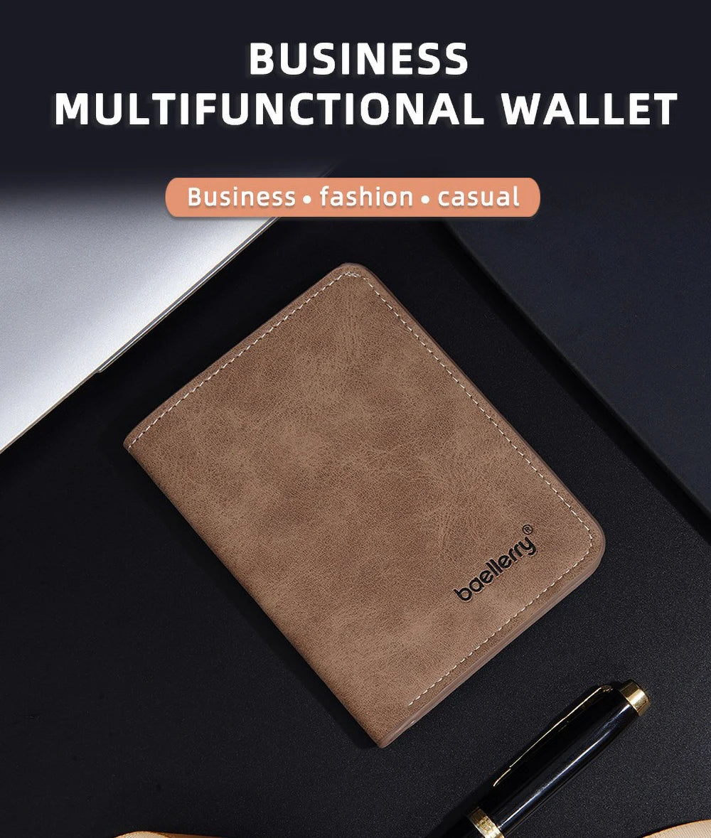 DRAVEN — Baellerry PU Leather Wallet Men Minimalist Money Clip