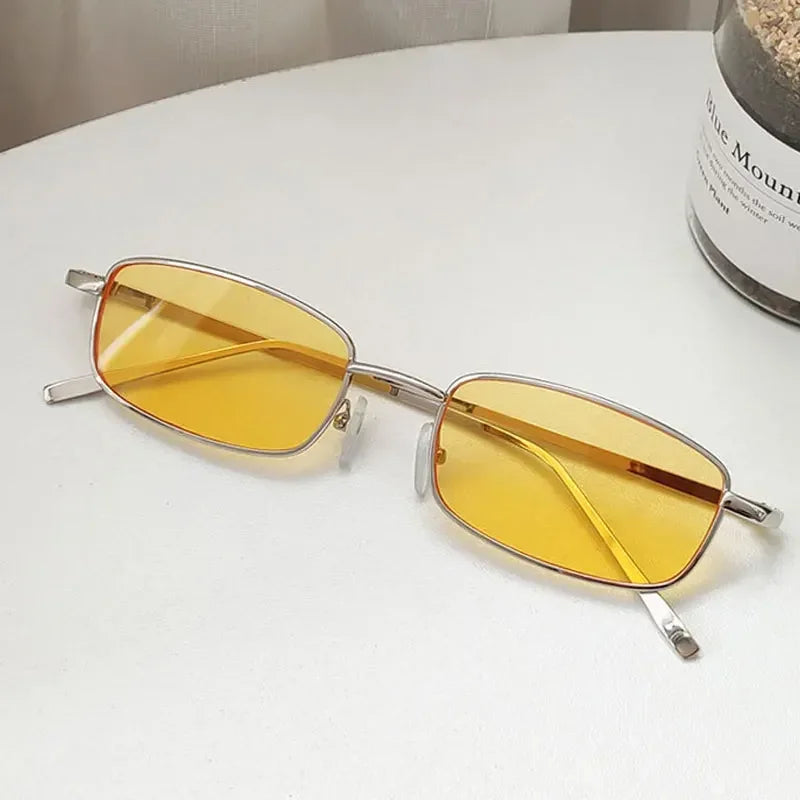 DRAVEN — Small Rectangle Sunglasses – Vintage Metal Frame