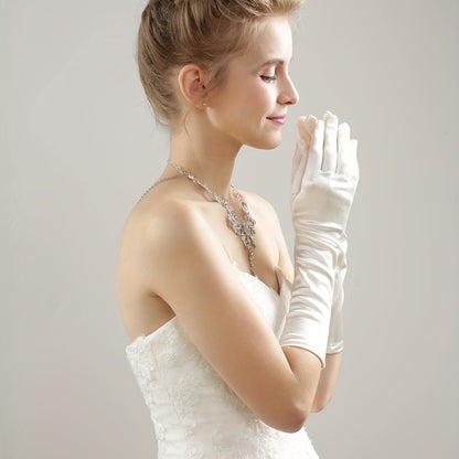 White Satin Dress Gloves – Elegant Bridal Wedding Style – Elegant Men's Accessory | Accessorio Uomo Elegante