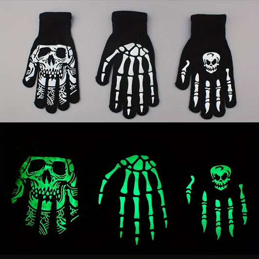 DRAVEN — Glow-in-the-Dark Skeleton Gloves – Unisex Winter Street Style — Gloves | DRAVEN